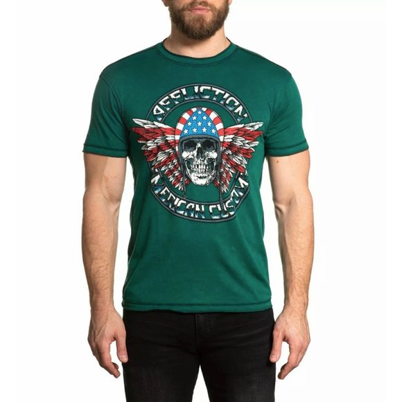 AFFLICTION Men's T-Shirt S/S INTERSTATE Tee Black - Picture 4 of 12